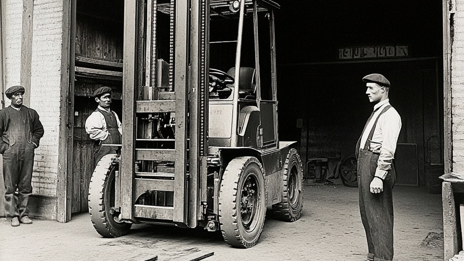 Montacargas de la empresa Clark, uno de los primeros modelos en la historia.